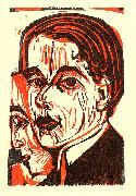 Ernst Ludwig Kirchner Man's head - Selfportrait oil